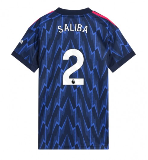 Ženske Nogometnih dresov Arsenal William Saliba #2 Gostujoči 2025-26 Kratki rokavi Ženske Nogometnih dresov Arsenal William Saliba #2 Gostujoči 2025-26 Kratki rokavi